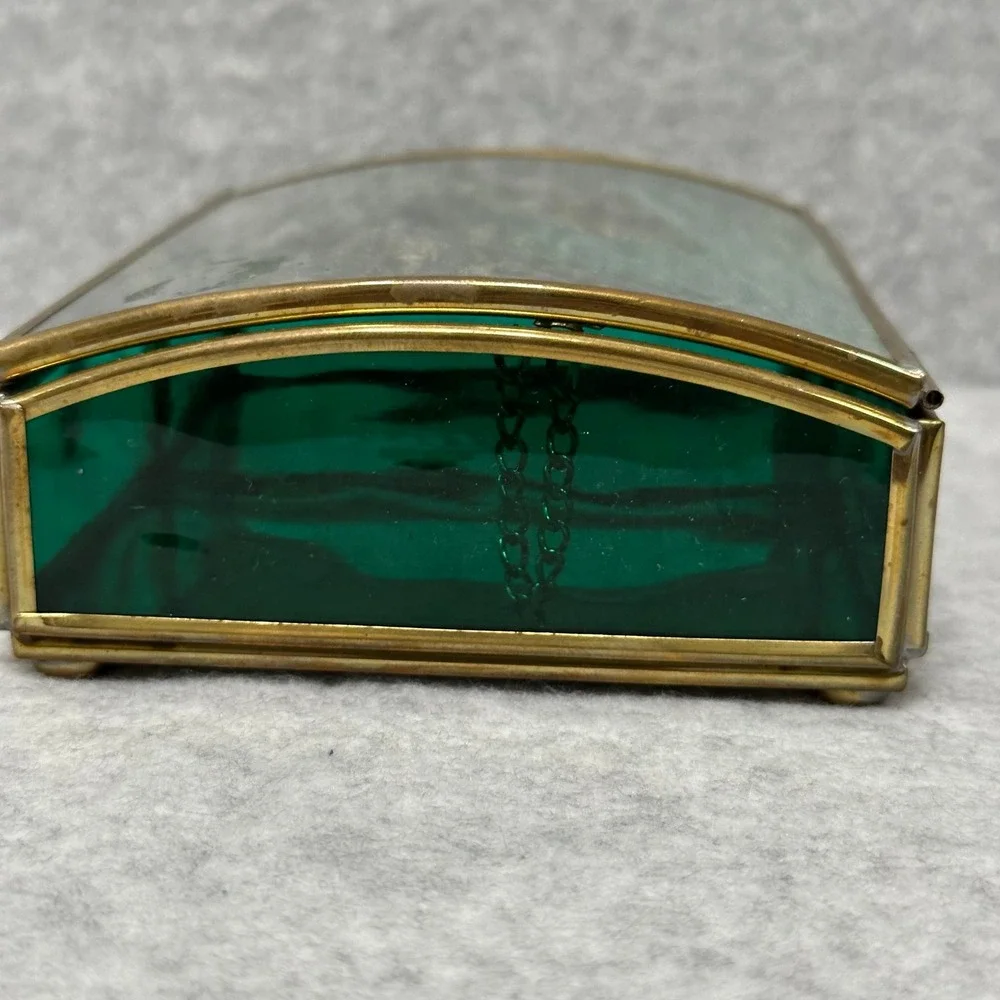 Via Vermont Handcrafted Glass Trinket Box Rainbow Trout Randy McGovern Artwork